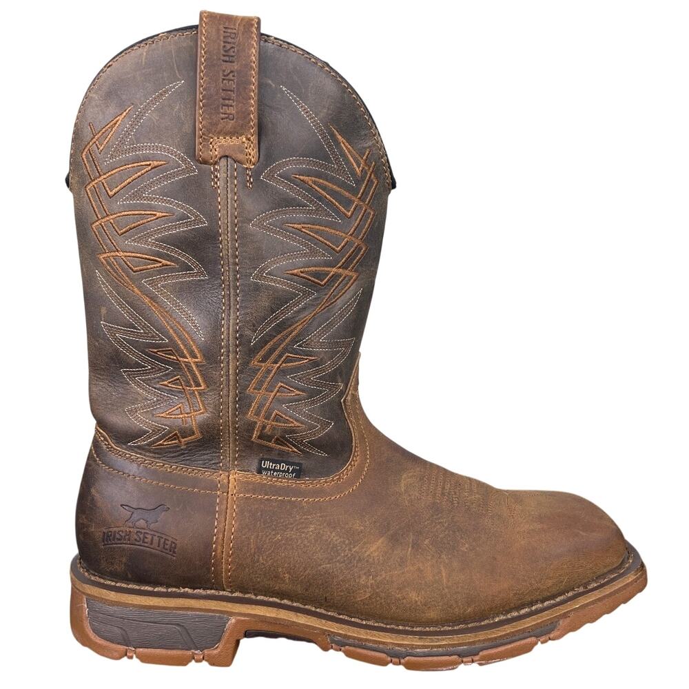 Irish Setter By Red Wing Marshall Brown Steel Toe Western Work Boot Size 9 E2